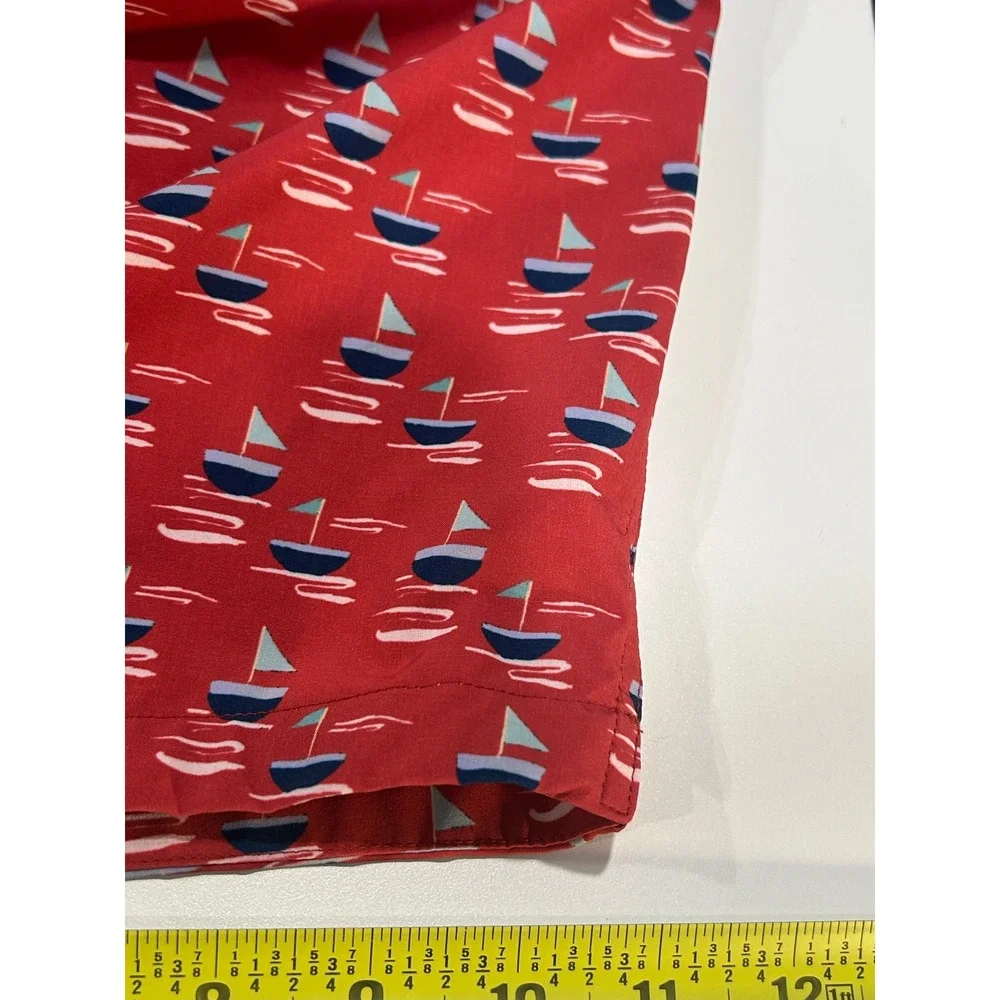 Bonobos Mens Swim‎ Trunks Medium Red Sailboat Print Drawstring Swimsuit (681)